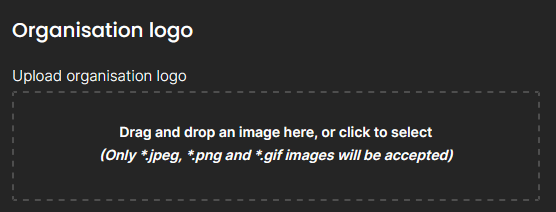 Organisation Logo Upload