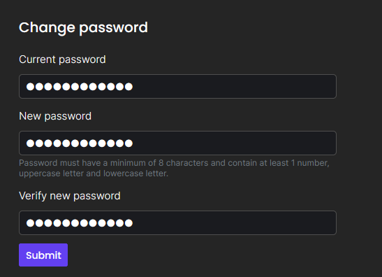 Password change